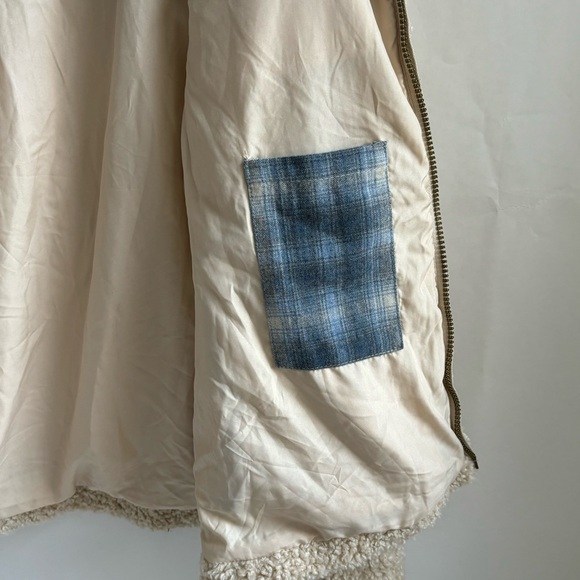 Pendleton Ladies' Softshell Fuzzy Full Zip Sherpa Jacket Beige Heather Medium - Picture 9 of 17